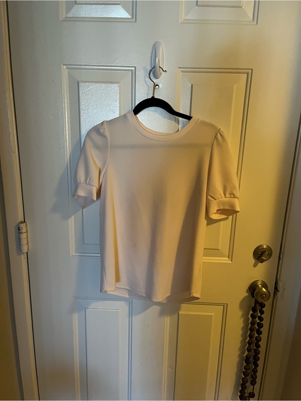 Adrianna Papell light pink Short Sleeve Crewneck Top